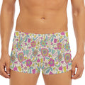 Vintage Girly Floral Print Men's Short Boxer Briefs
