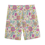 Vintage Girly Floral Print Men's Sports Shorts