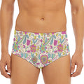 Vintage Girly Floral Print Men's Triangle Swim Briefs