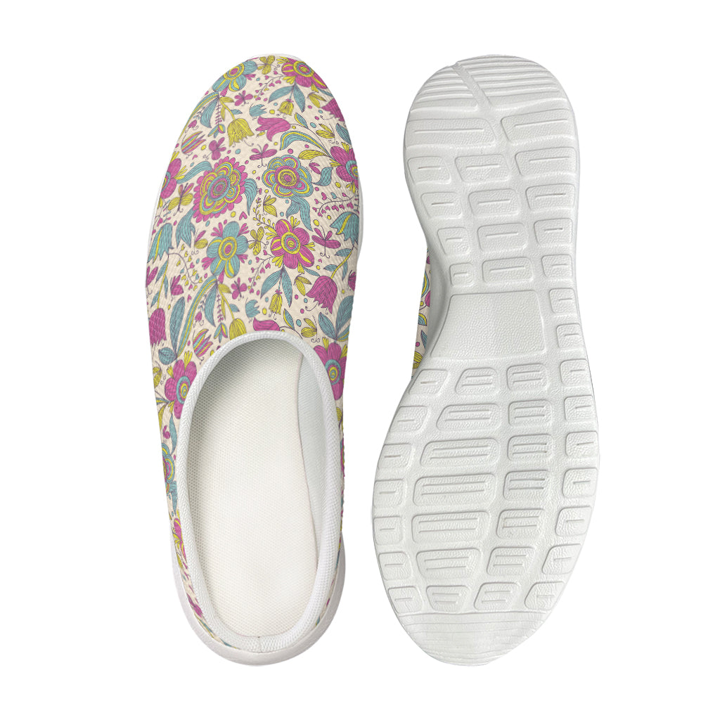Vintage Girly Floral Print Mesh Casual Shoes