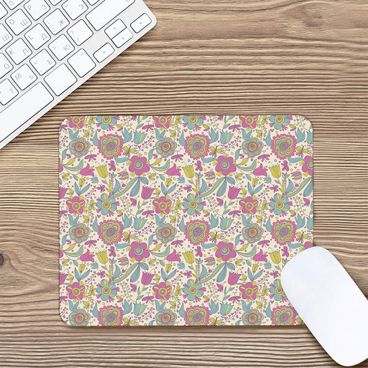 Vintage Girly Floral Print Mouse Pad