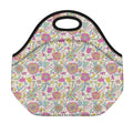 Vintage Girly Floral Print Neoprene Lunch Bag