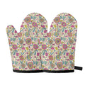 Vintage Girly Floral Print Oven Mitts