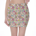 Vintage Girly Floral Print Pencil Mini Skirt