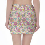 Vintage Girly Floral Print Pencil Mini Skirt