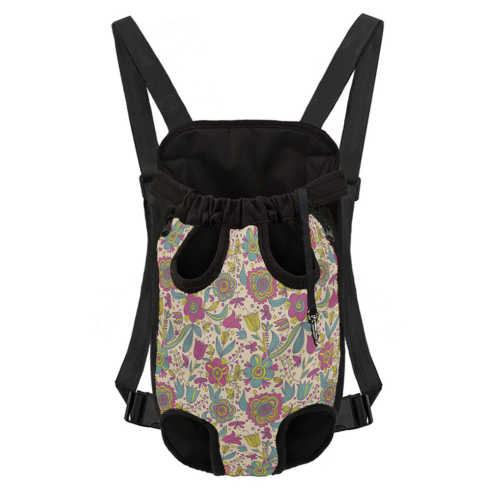 Vintage Girly Floral Print Pet Carrier Backpack