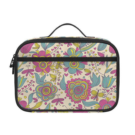 Vintage Girly Floral Print Portable Lunch Bag