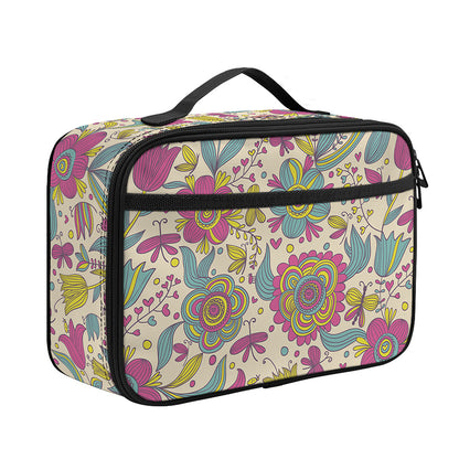 Vintage Girly Floral Print Portable Lunch Bag