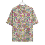 Vintage Girly Floral Print Rayon Hawaiian Shirt