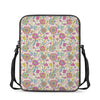 Vintage Girly Floral Print Rectangular Crossbody Bag