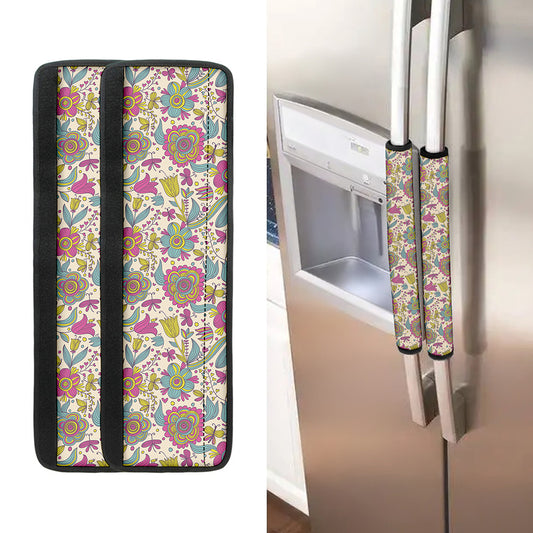 Vintage Girly Floral Print Refrigerator Handle Covers