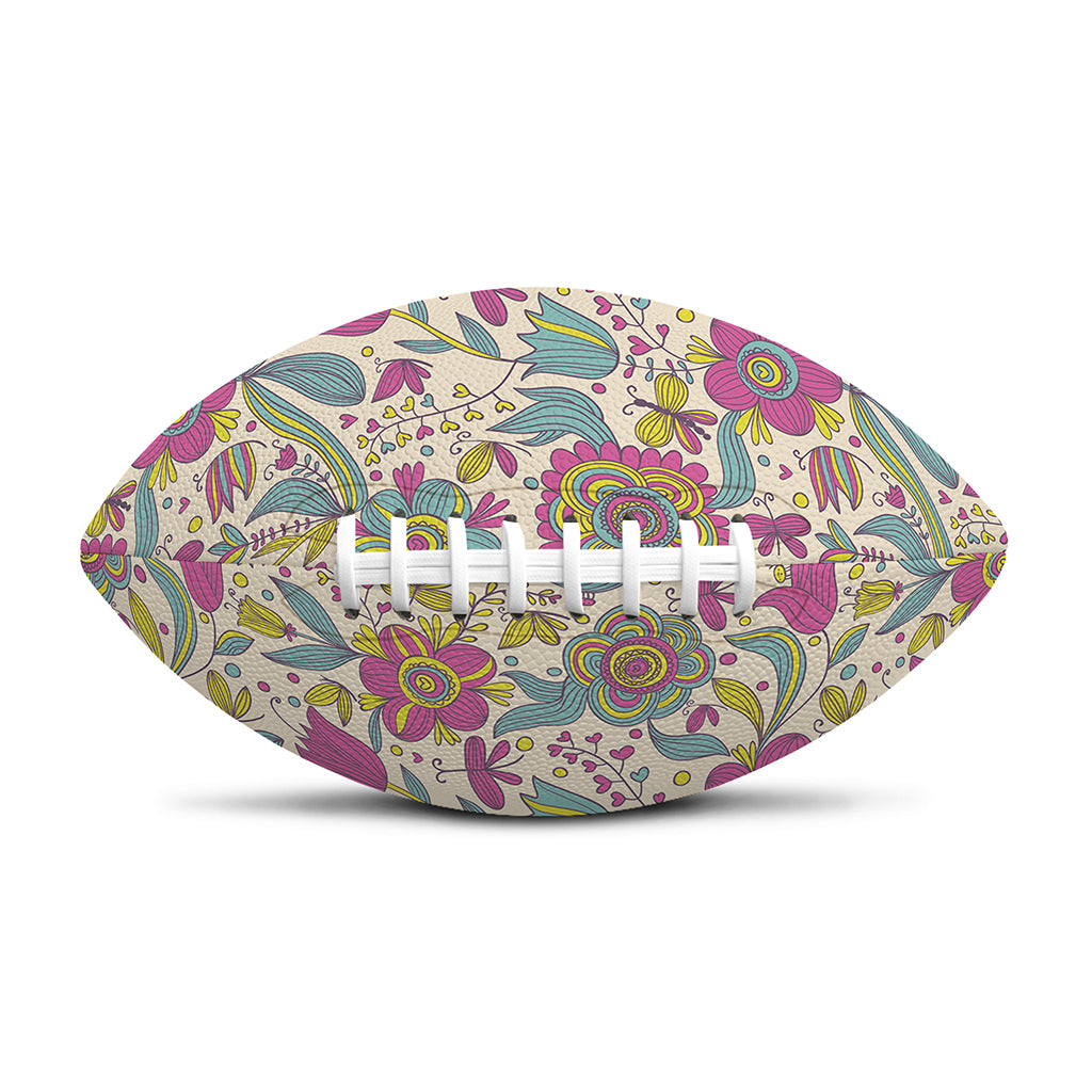 Vintage Girly Floral Print Rugby Ball