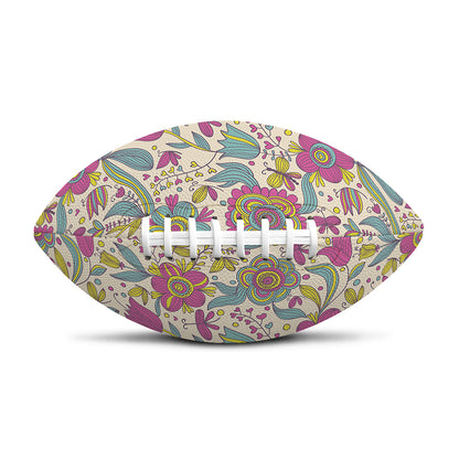Vintage Girly Floral Print Rugby Ball