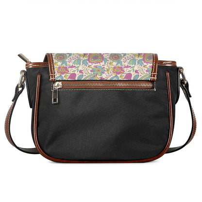 Vintage Girly Floral Print Saddle Bag