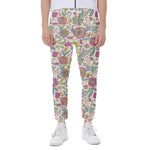 Vintage Girly Floral Print Scuba Joggers