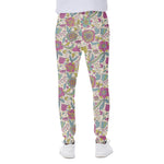 Vintage Girly Floral Print Scuba Joggers