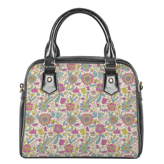Vintage Girly Floral Print Shoulder Handbag