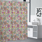 Vintage Girly Floral Print Shower Curtain