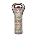 Vintage Girly Floral Print Single Neoprene Wine Tote