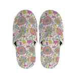 Vintage Girly Floral Print Slippers