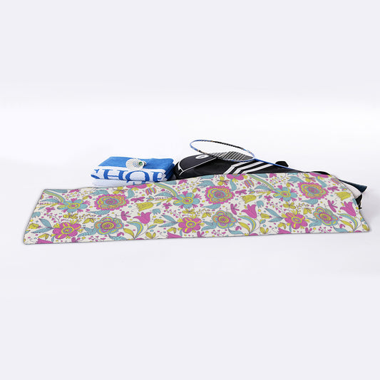 Vintage Girly Floral Print Sports Towel