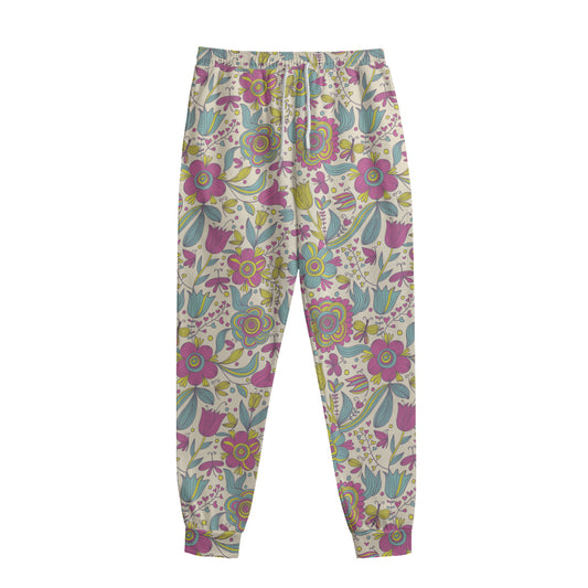 Vintage Girly Floral Print Sweatpants