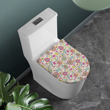 Vintage Girly Floral Print Toilet Lid Cover