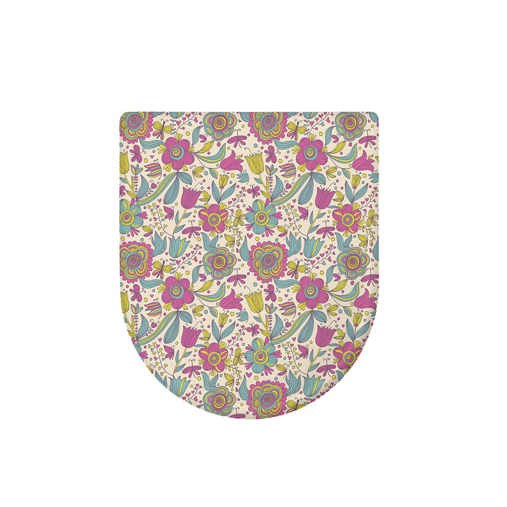 Vintage Girly Floral Print Toilet Lid Cover