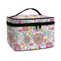 Vintage Girly Floral Print Travel Makeup Bag
