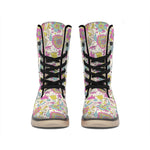 Vintage Girly Floral Print Winter Boots