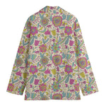 Vintage Girly Floral Print Women's Cotton Blazer