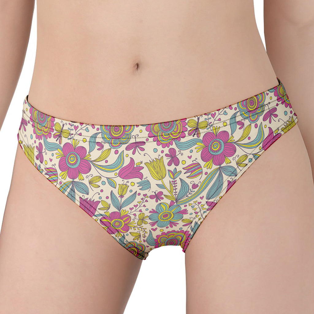 Vintage Girly Floral Print Women's Panties