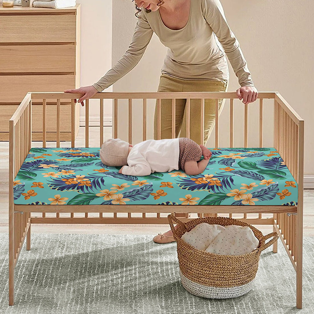 Vintage Hawaiian Aloha Pattern Print Baby Crib Sheet