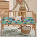 Vintage Hawaiian Aloha Pattern Print Baby Crib Sheet