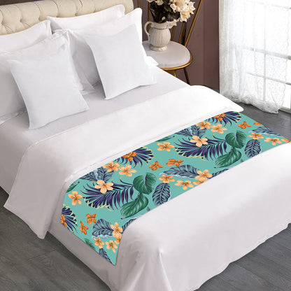 Vintage Hawaiian Aloha Pattern Print Bed Runner