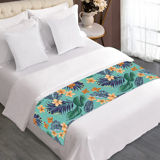 Vintage Hawaiian Aloha Pattern Print Bed Runner