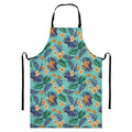 Vintage Hawaiian Aloha Pattern Print Bib Apron With Pocket
