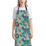 Vintage Hawaiian Aloha Pattern Print Bib Apron With Pocket
