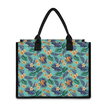 Vintage Hawaiian Aloha Pattern Print Canvas Tote Bag