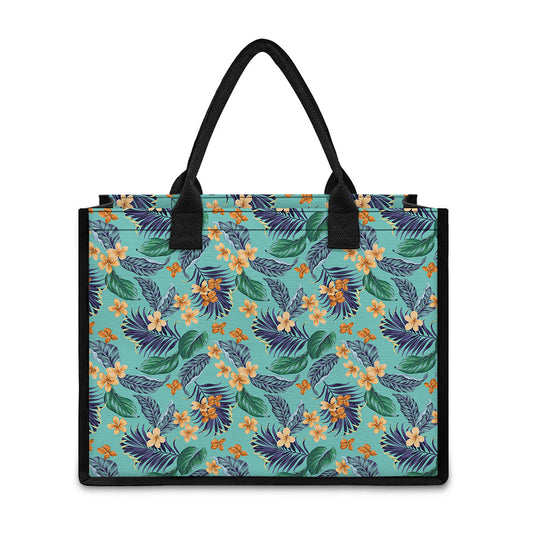 Vintage Hawaiian Aloha Pattern Print Canvas Tote Bag