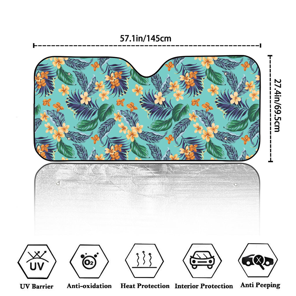 Vintage Hawaiian Aloha Pattern Print Car Windshield Sun Shade