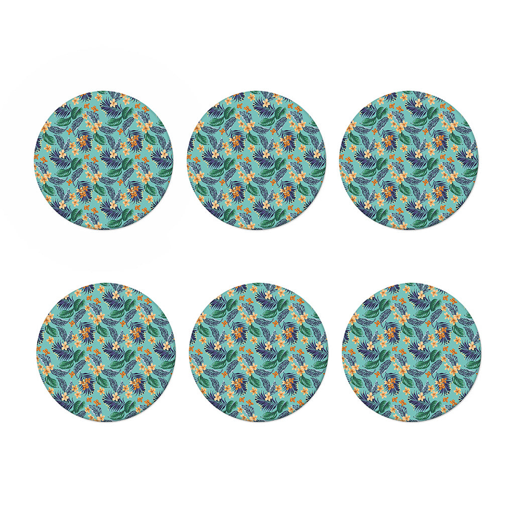 Vintage Hawaiian Aloha Pattern Print Coaster Set