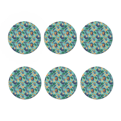 Vintage Hawaiian Aloha Pattern Print Coaster Set