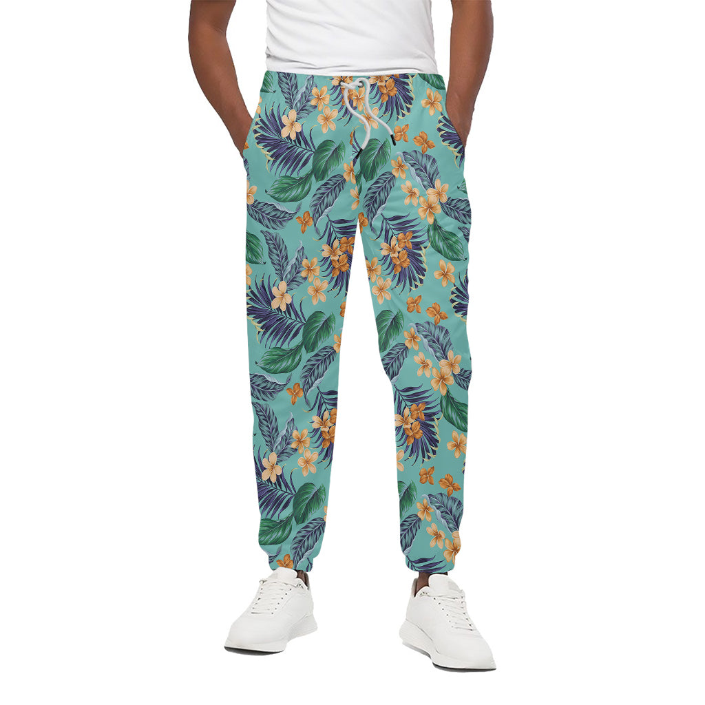 Vintage Hawaiian Aloha Pattern Print Cotton Pants