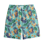 Vintage Hawaiian Aloha Pattern Print Cotton Shorts