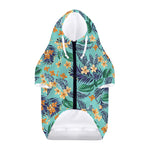 Vintage Hawaiian Aloha Pattern Print Dog Zip Up Hoodie