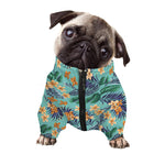 Vintage Hawaiian Aloha Pattern Print Dog Zip Up Jacket