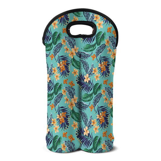 Vintage Hawaiian Aloha Pattern Print Double Neoprene Wine Tote