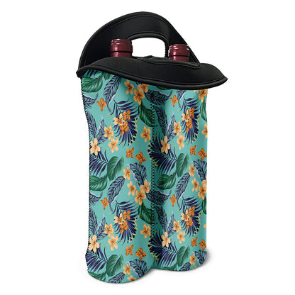 Vintage Hawaiian Aloha Pattern Print Double Neoprene Wine Tote