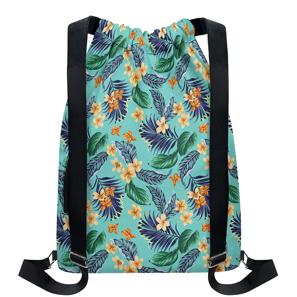 Vintage Hawaiian Aloha Pattern Print Drawstring Backpack